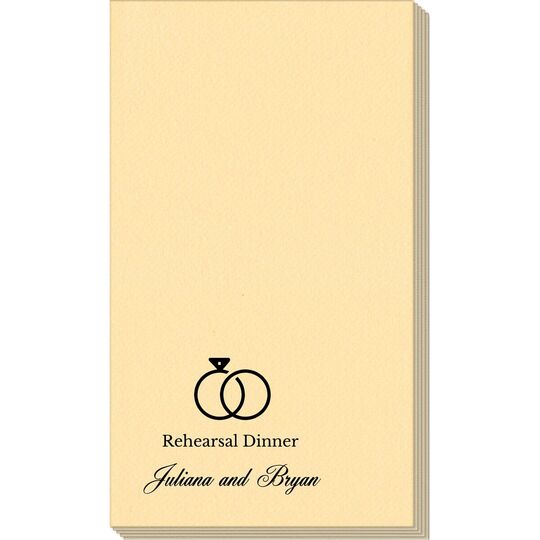 Modern Wedding Rings Linen Like Guest Towels