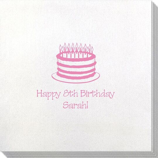 Sophisticated Birthday Cake Bamboo Luxe Napkins
