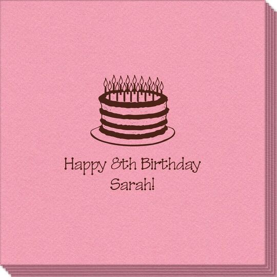 Sophisticated Birthday Cake Linen Like Napkins