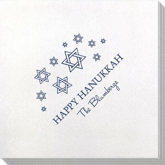 Modern Jewish Star Galaxy Bamboo Luxe Napkins