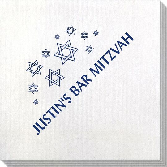 Modern Jewish Star Galaxy Bamboo Luxe Napkins