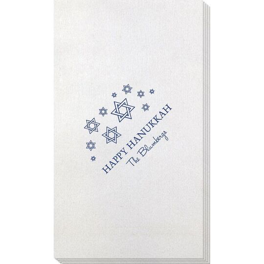 Modern Jewish Star Galaxy Bamboo Luxe Guest Towels