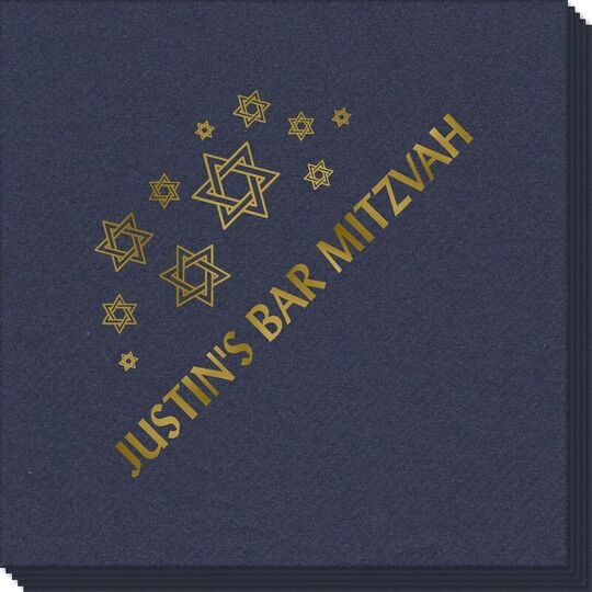 Modern Jewish Star Galaxy Linen Like Napkins