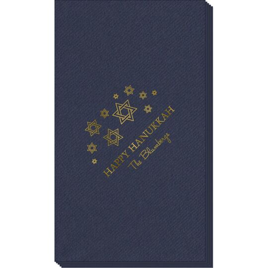 Modern Jewish Star Galaxy Linen Like Guest Towels