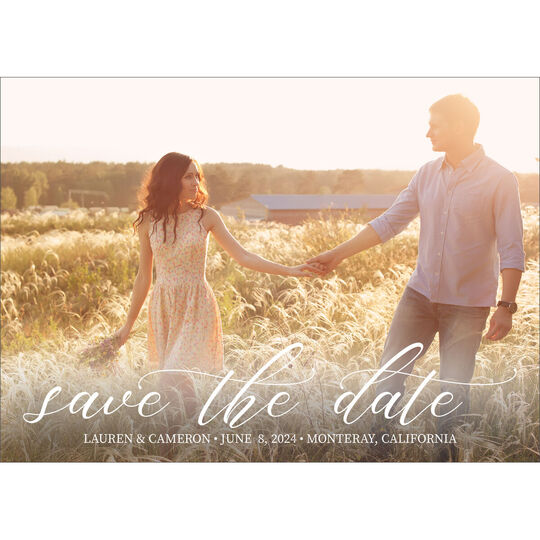 Casual Script Photo Save the Date Cards