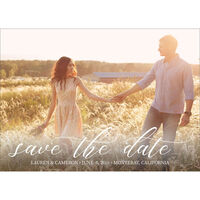 Casual Script Photo Save the Date Cards