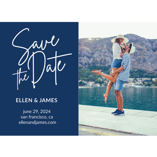 Color Block Photo Save the Date Cards