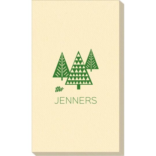 Modern Trees Linen Like Guest Towels