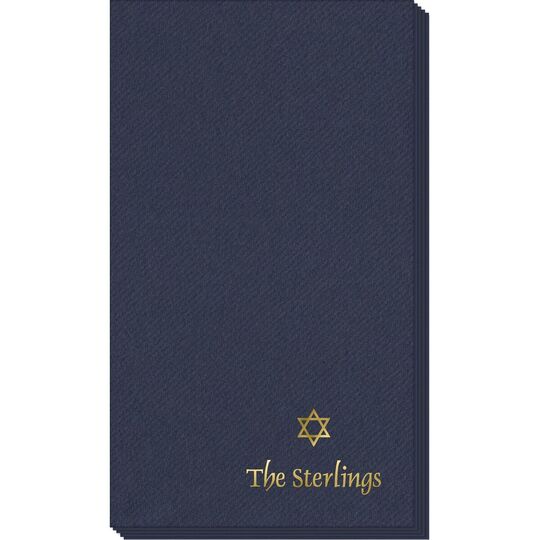 Little Star of David Linen Like Guest Towels