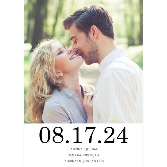 Large Date Photo Save the Date Cards