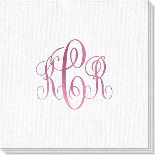 Interlocking Script Monogram with Small Initials Deville Napkins