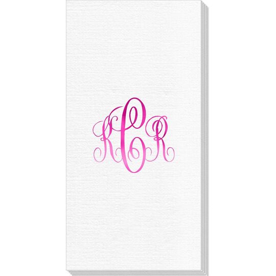 Interlocking Script Monogram with Small Initials Deville Guest Towels