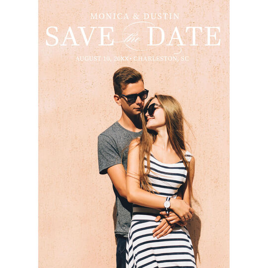 Modern Script Photo Save the Date Cards