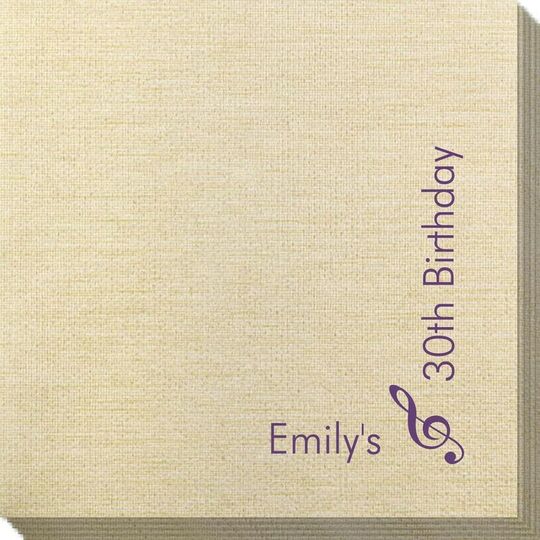 Corner Text with Treble Clef Design Bamboo Luxe Napkins