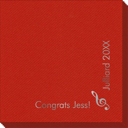 Corner Text with Treble Clef Design Linen Like Napkins