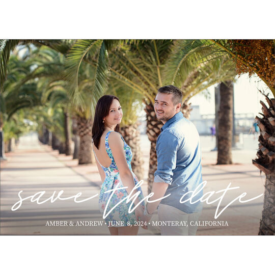 Scripted Lines Photo Save the Date Cards