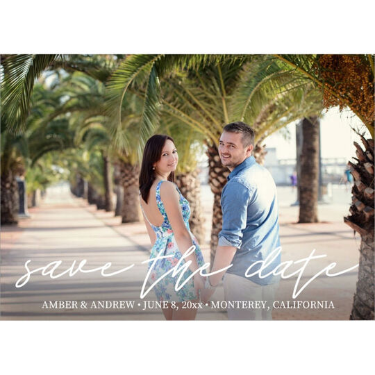 Scripted Lines Photo Save the Date Cards