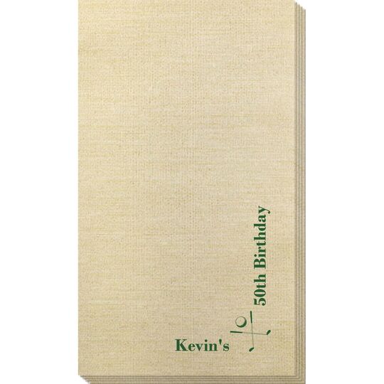 Corner Text with Golf Clubs Bamboo Luxe Guest Towels