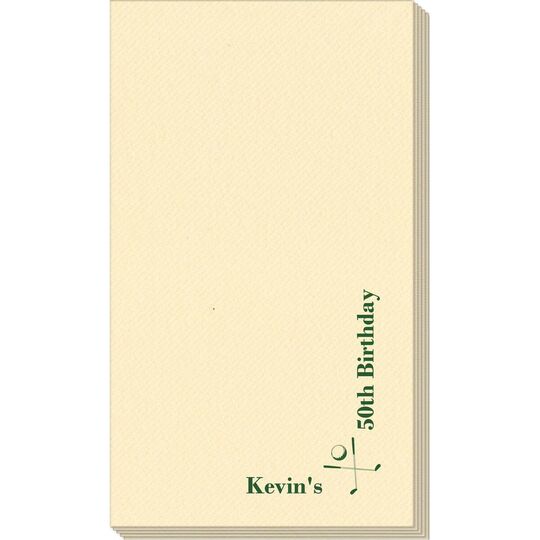 Corner Text with Golf Clubs Linen Like Guest Towels