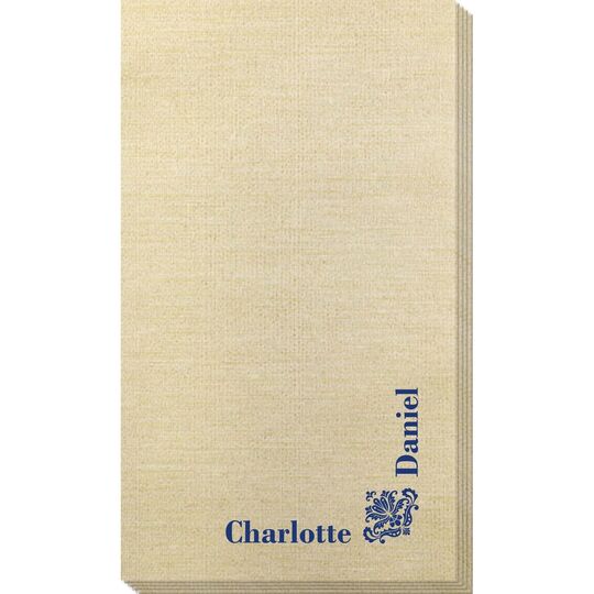 Corner Text with Ornate Scroll Bamboo Luxe Guest Towels