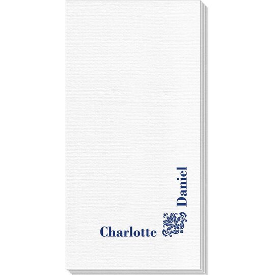 Corner Text with Ornate Scroll Deville Guest Towels