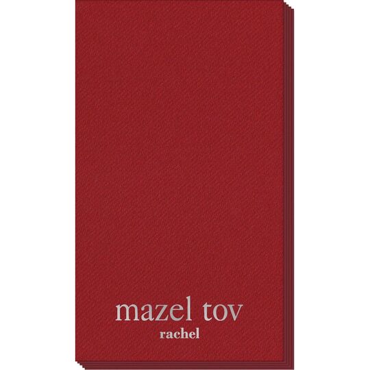 Big Word Mazel Tov Linen Like Guest Towels