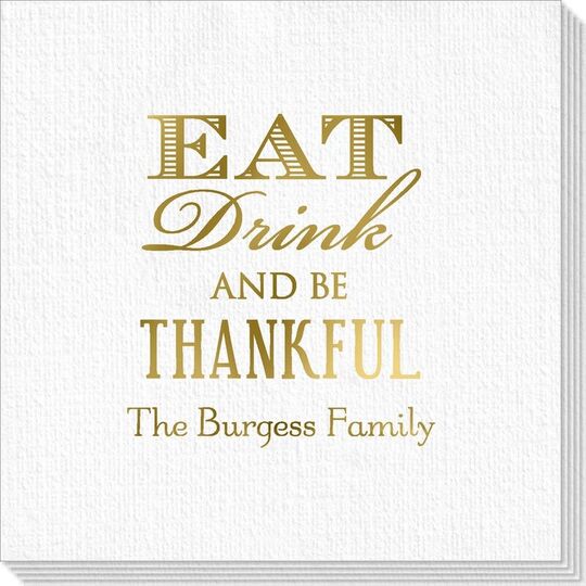 Eat Drink Be Thankful Deville Napkins