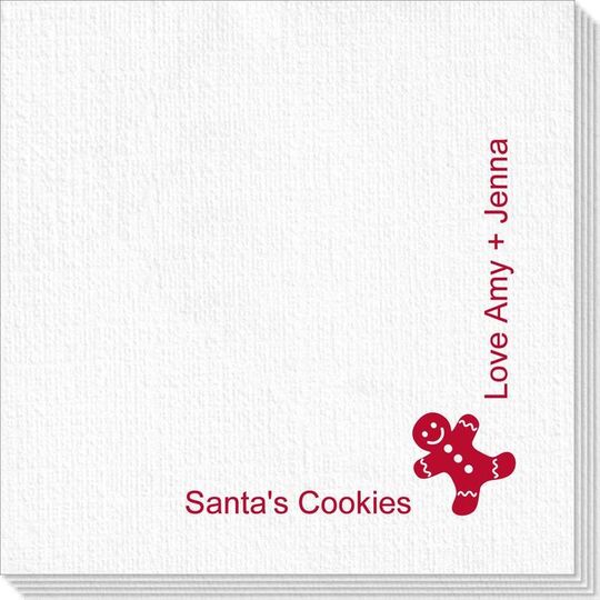 Corner Text with Gingerbread Man Design Deville Napkins