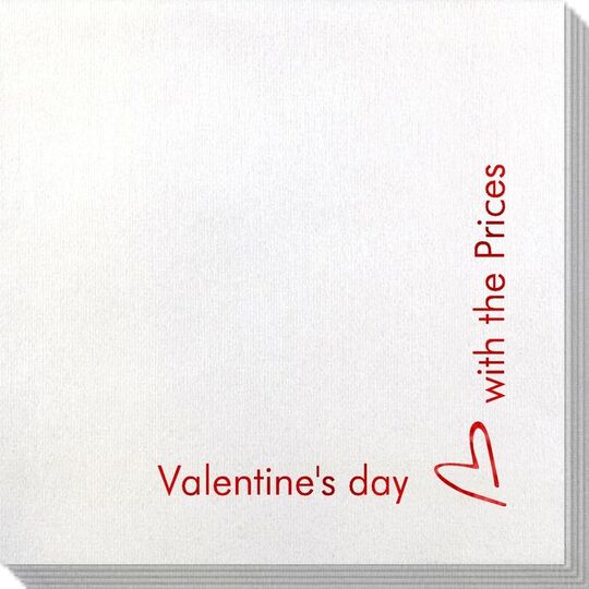 Corner Text with Mon Cherie Heart Design Bamboo Luxe Napkins