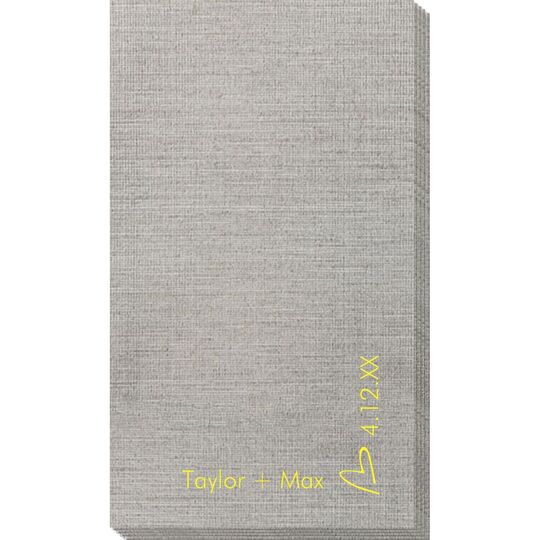 Corner Text with Mon Cherie Heart Design Bamboo Luxe Guest Towels