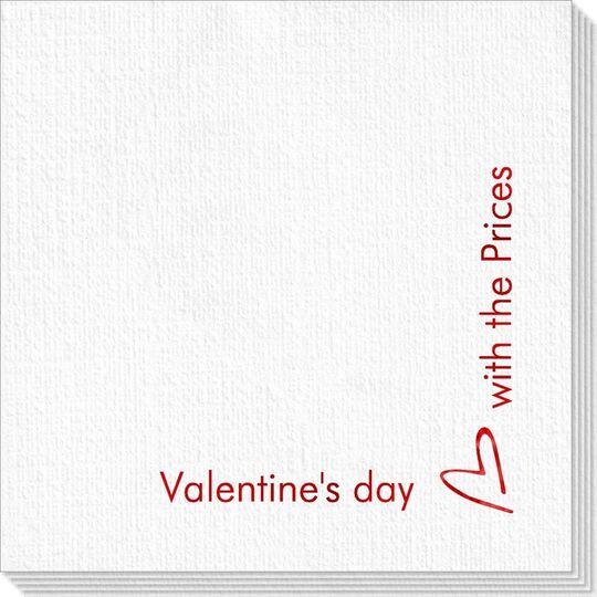 Corner Text with Mon Cherie Heart Design Deville Napkins