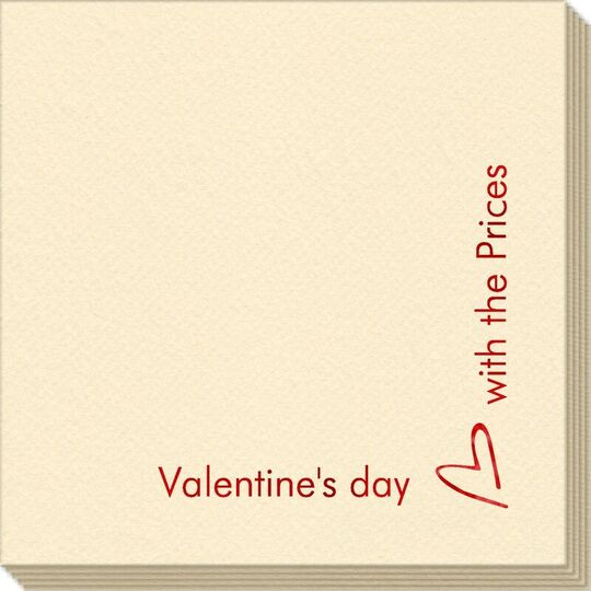 Corner Text with Mon Cherie Heart Design Linen Like Napkins