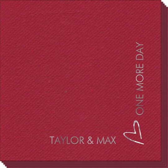 Corner Text with Mon Cherie Heart Design Linen Like Napkins