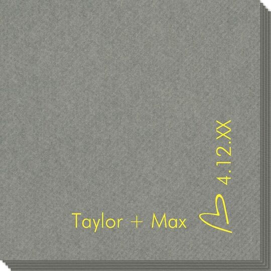 Corner Text with Mon Cherie Heart Design Linen Like Napkins