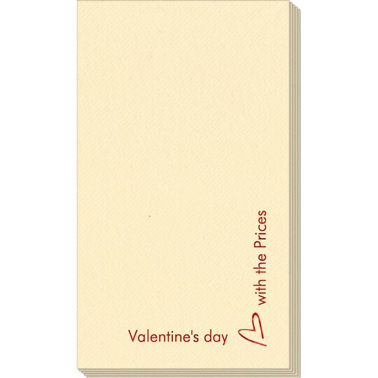 Corner Text with Mon Cherie Heart Design Linen Like Guest Towels