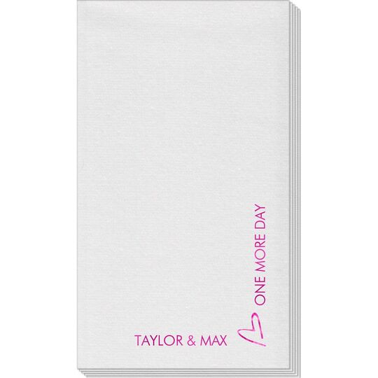 Corner Text with Mon Cherie Heart Design Linen Like Guest Towels