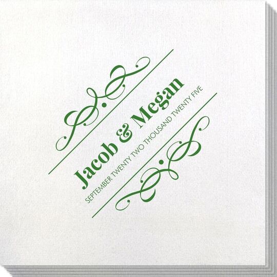 Modern Flourish Framed Bamboo Luxe Napkins