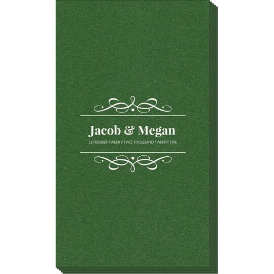 Modern Flourish Framed Linen Like Guest Towels