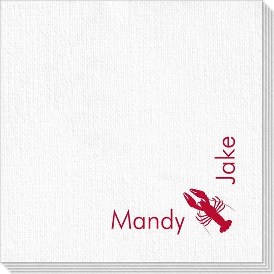 Corner Text with Maine Lobster Design Deville Napkins