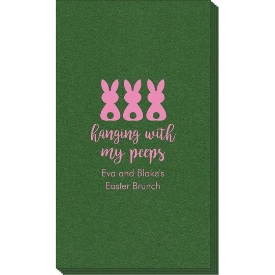 Hanging With My Peeps Easter Linen Like Guest Towels