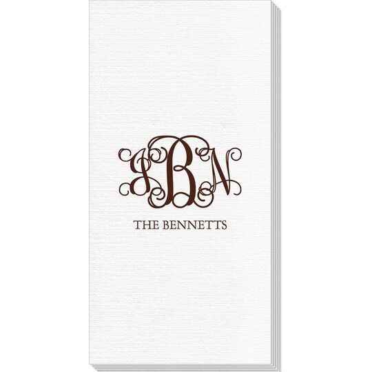 Vine Monogram with Text Deville Guest Towels