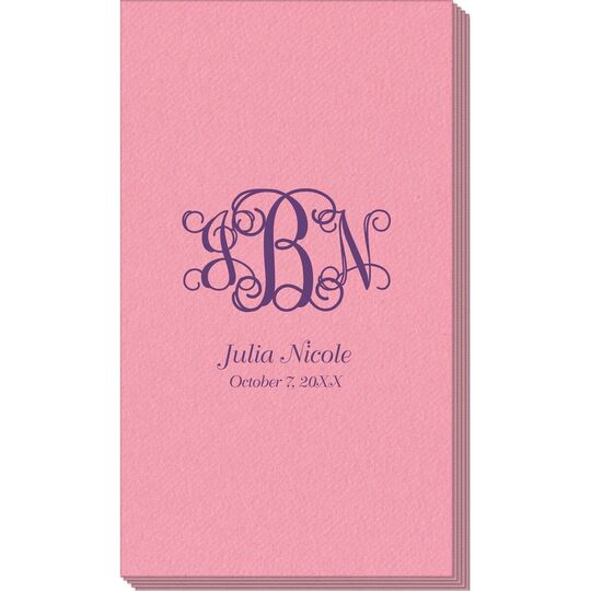 Vine Monogram with Text Linen Like Guest Towels