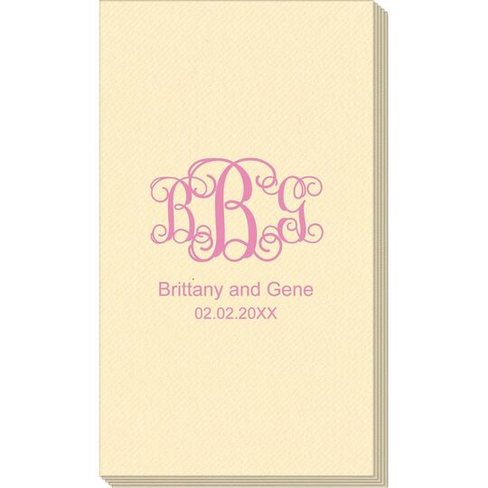 Vine Monogram with Text Linen Like Guest Towels