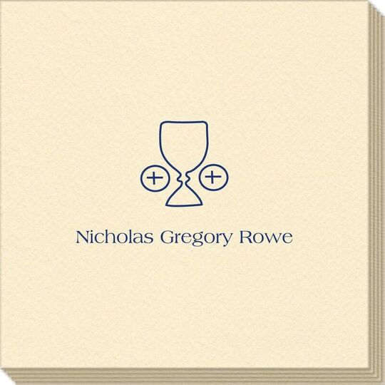 Ceremonial Goblet and Wafer Linen Like Napkins