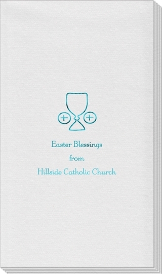 Ceremonial Goblet and Wafer Linen Like Guest Towels