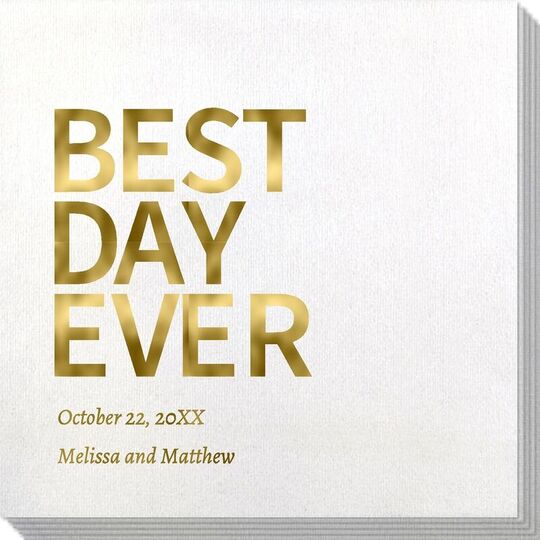 Bold Best Day Ever Bamboo Luxe Napkins