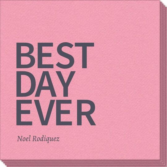 Bold Best Day Ever Linen Like Napkins