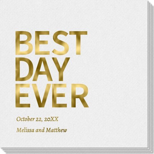 Bold Best Day Ever Linen Like Napkins