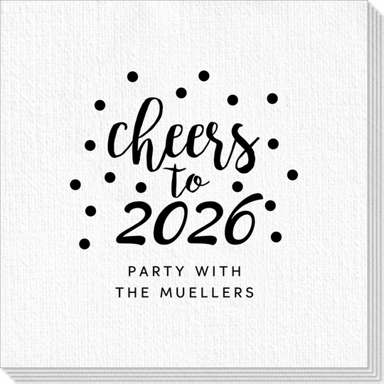 Confetti Dots Cheers to the New Year Deville Napkins