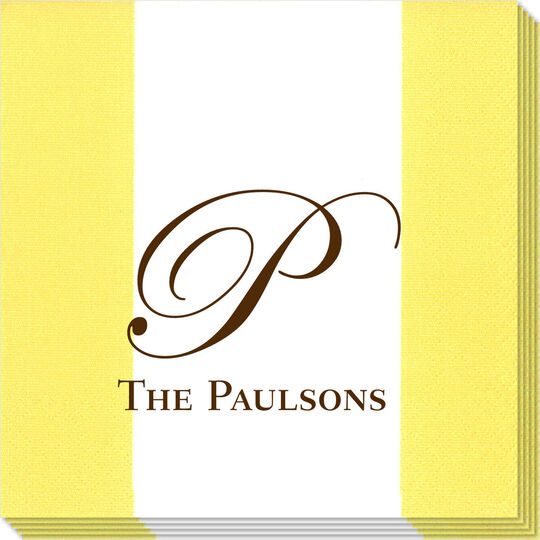Yellow Bandol Stripe Design Your Own Caspari Napkins